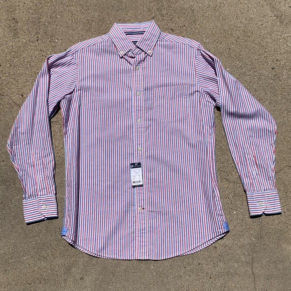 Cremieux Classic Striped Men's Shirt - Red and Blue - Picture 1 of 5